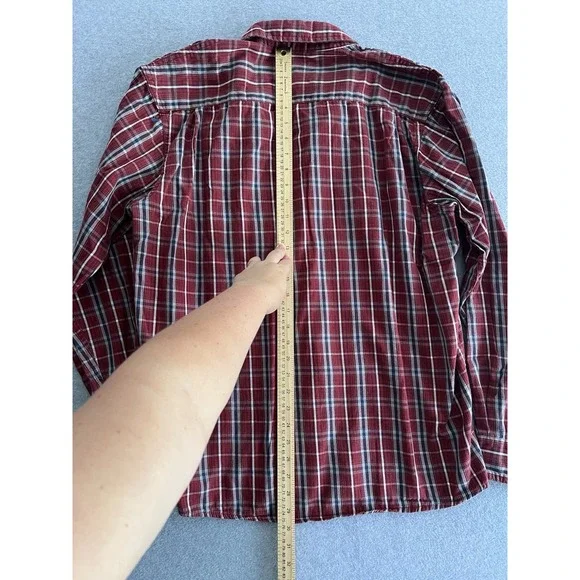 Wrangler Rugged Wear Check Plaid Button Down Shirt Sz Large Western Comfort Gorp - Picture 11 of 12